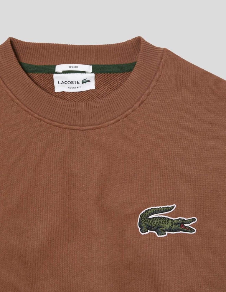 Sudadeira LACOSTE sudadeira loose fit crew pecan